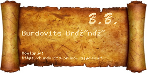 Burdovits Brúnó névjegykártya